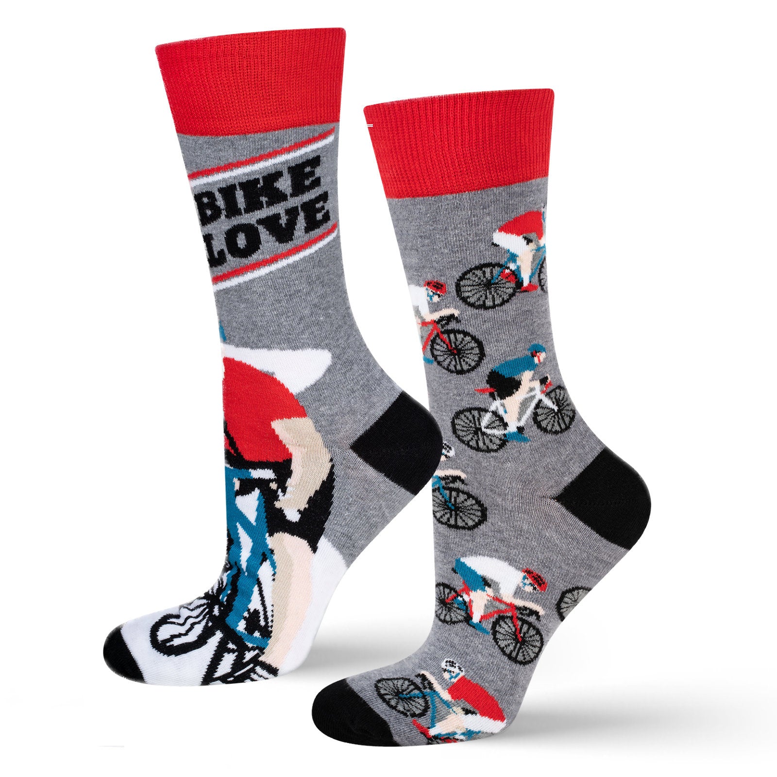 SOXO GOOD STUFF Men's Cycling Socks: Bike Love, Performance Cotton Blend